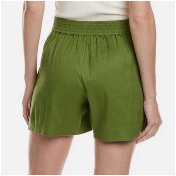 CAbi High Rise Traipse Short Linen Blend Style 6398 in Avocado Green Women Sz. 6 - Picture 3 of 12